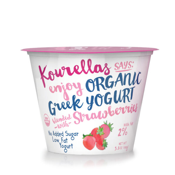 Organic Greek Strained Yogurt with Strawberries 150g