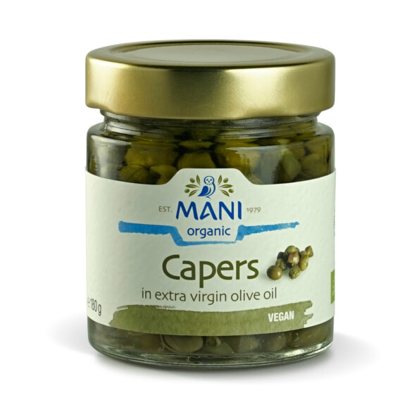 Organic Capers in Extra Virgin Olive Oil 180g