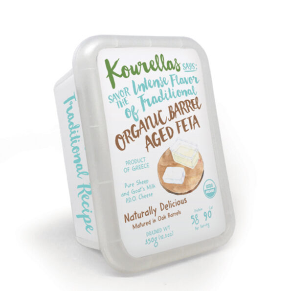 Organic Barrel Aged Feta Cheese in Brine 350g
