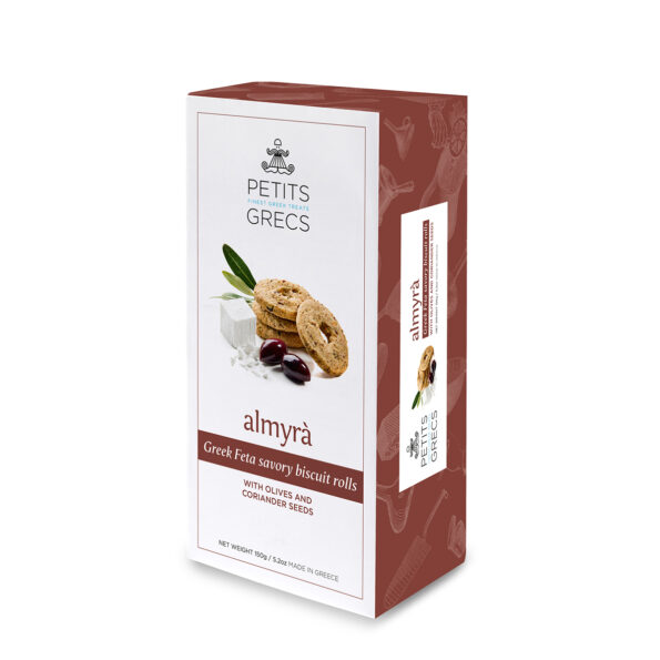 Greek Feta Savory Biscuits Rolls with Olives and Coriander Seeds 150gr