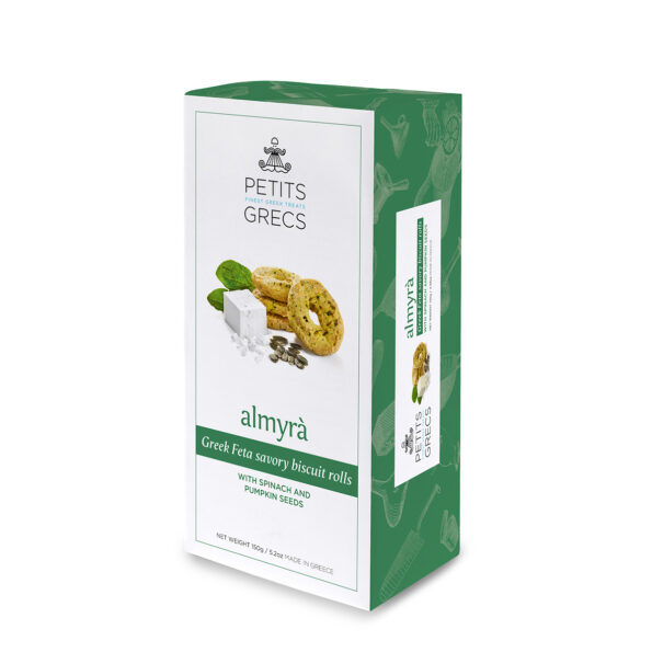 Greek Feta Savory Biscuits Rolls with Spinach and Pumpkin Seeds 150gr